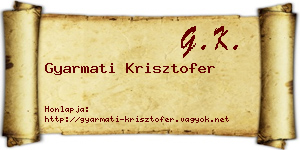 Gyarmati Krisztofer névjegykártya