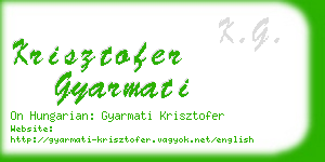 krisztofer gyarmati business card